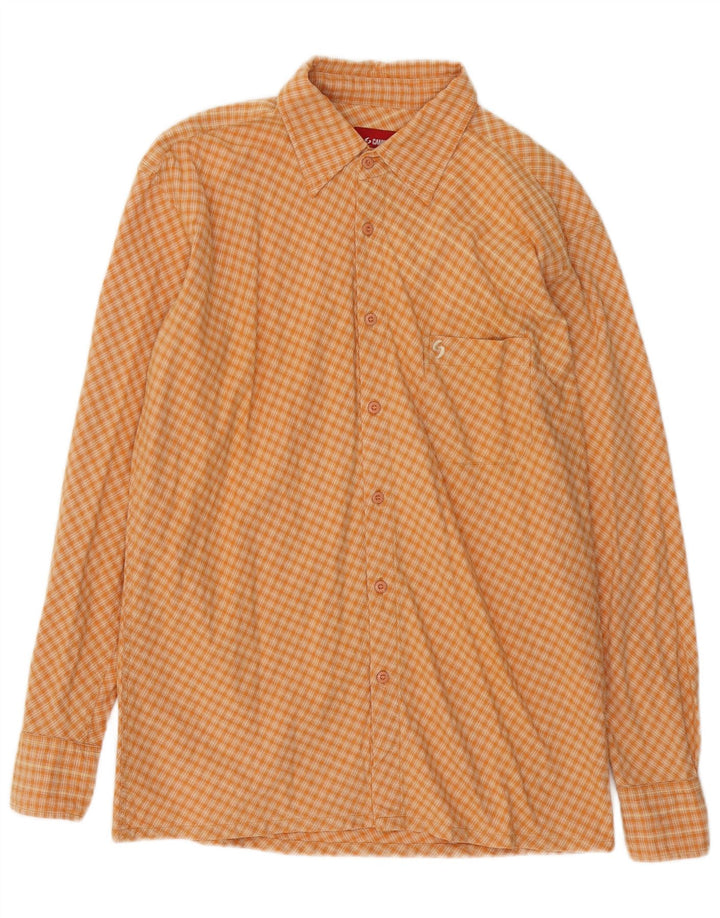 CAMP DAVID Camicia da uomo in cotone a quadri arancione medio