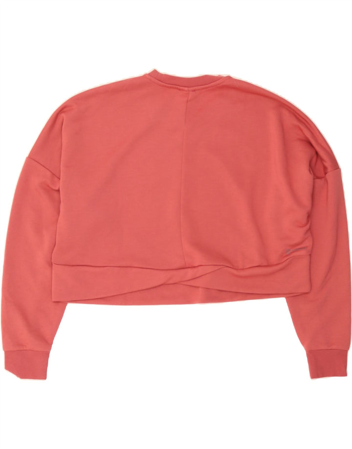 ADIDAS Womens Crop Sweatshirt Jumper UK 12/14 Medium Pink Polyester Vintage Adidas and Second-Hand Adidas from Messina Hembry 