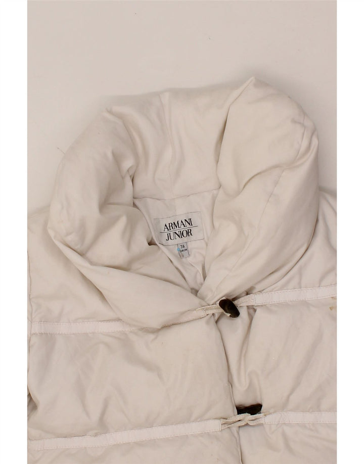 ARMANI JUNIOR Girls Padded Jacket 6-7 Years Off White Polyester Vintage Armani Junior and Second-Hand Armani Junior from Messina Hembry 