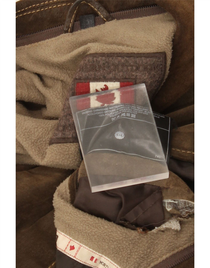 Giacca in pelle scamosciata da uomo C&A UK 36 piccola in pelle marrone