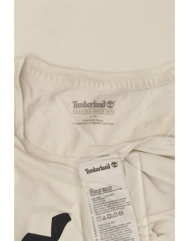 T-shirt grafica da uomo Timberland Top grande in cotone bianco