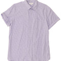 CALVIN KLEIN Mens Short Sleeve Shirt Medium Purple Gingham Cotton