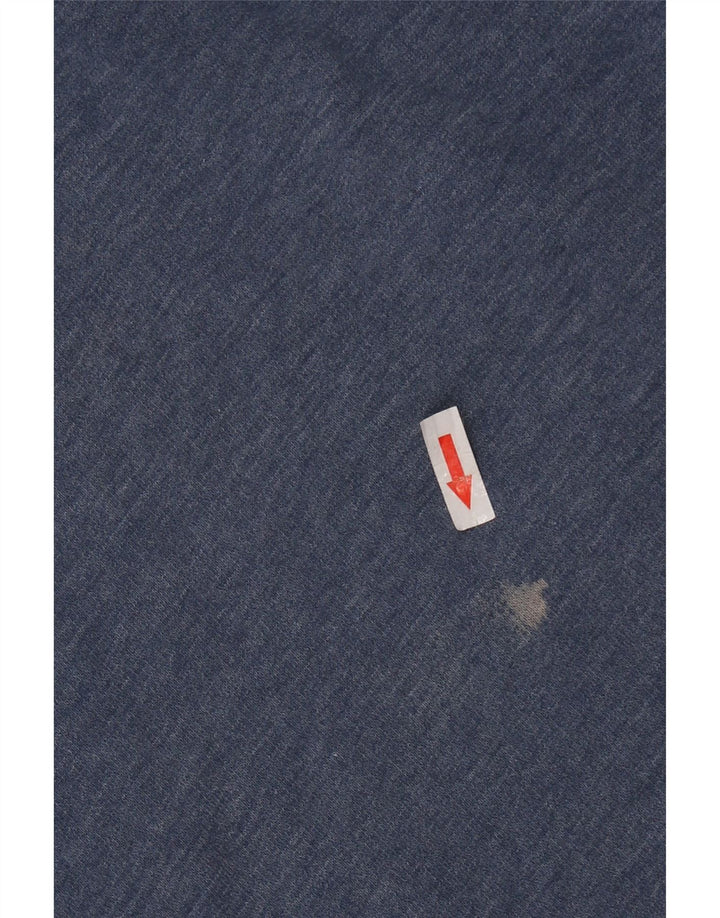 WEIRD FISH Felpa da uomo con collo con bottoni grafici Maglione piccolo blu navy