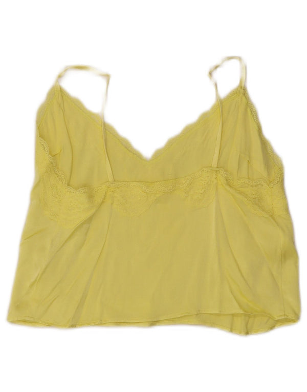 Canottiera vintage da donna UK 10 piccola gialla
