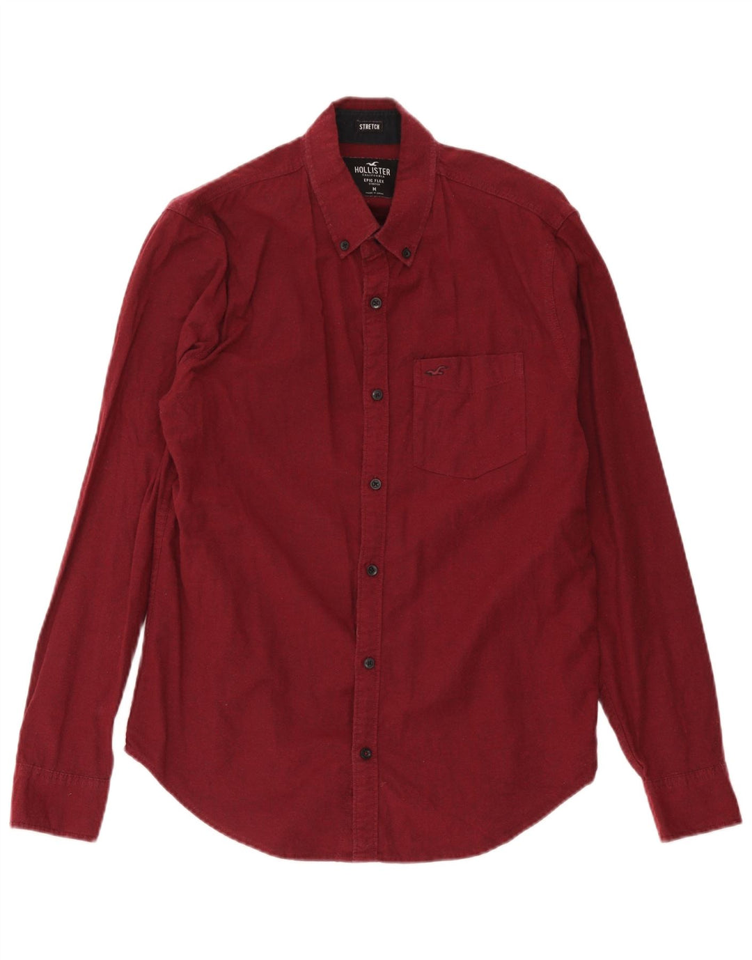 Camicia Hollister da uomo in cotone bordeaux medio