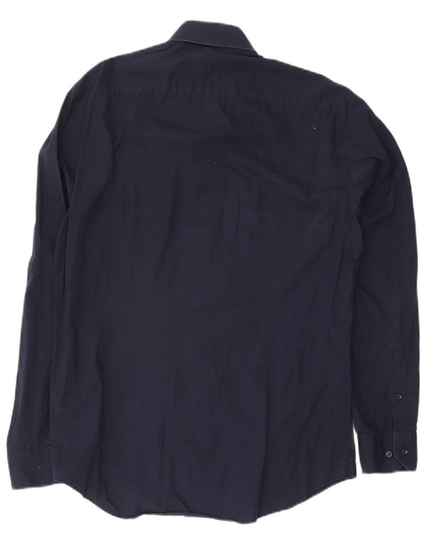 Camicia slim fit da uomo Tommy Hilfiger Easy Care taglia 41 16 medio blu navy
