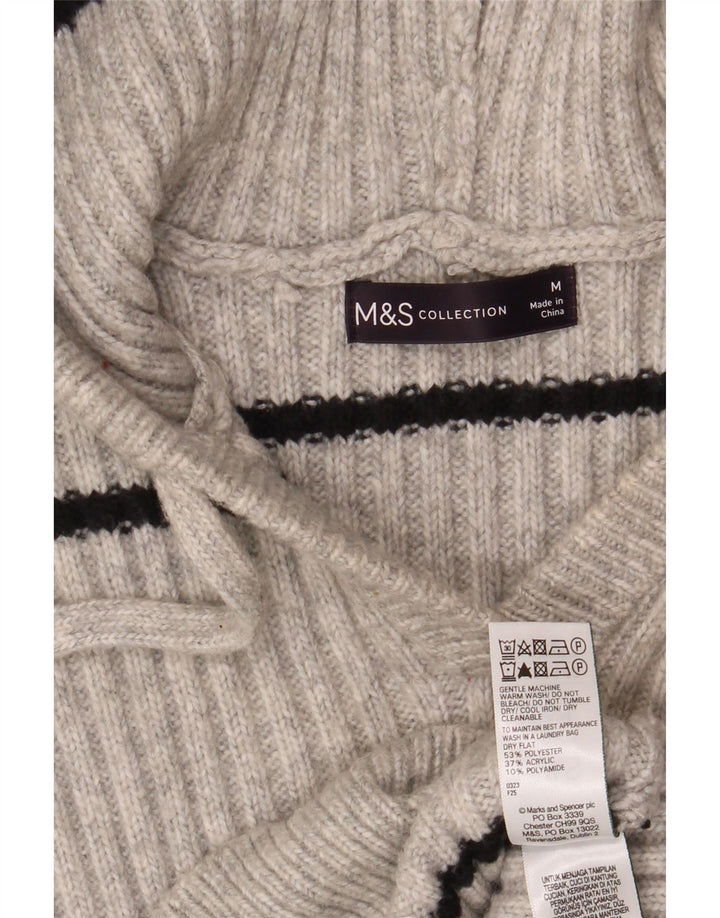 Maglione con cappuccio da donna Marks & Spencer UK 14 Grigio medio a righe