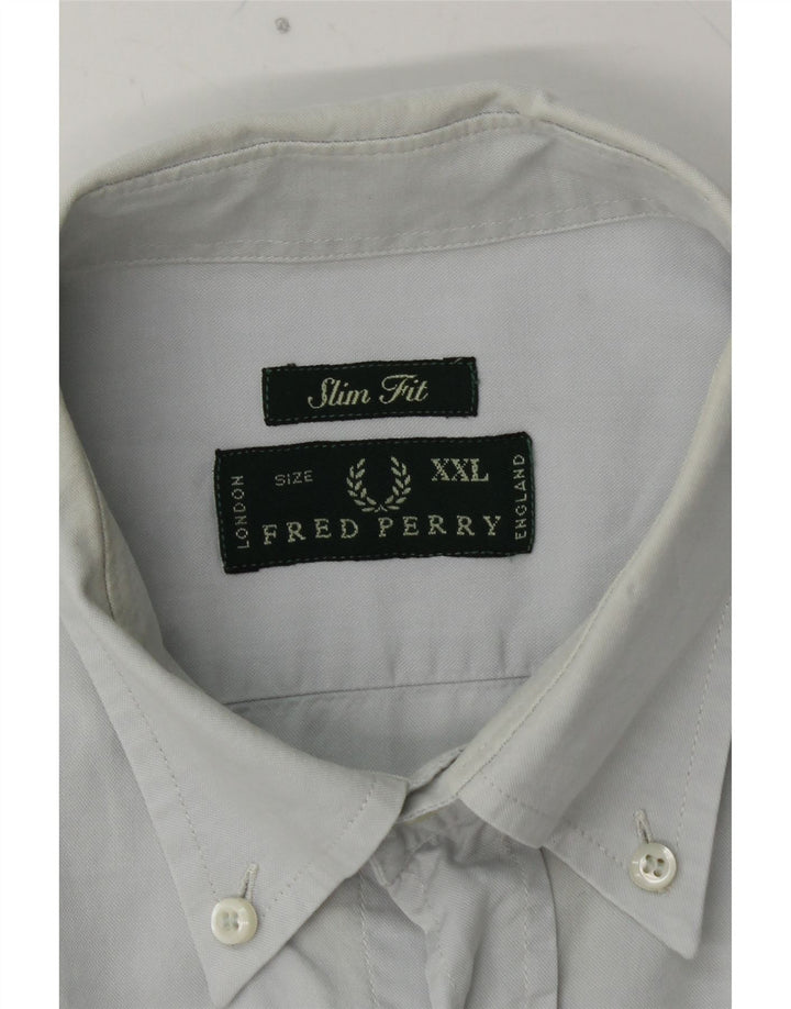 FRED PERRY Camicia slim fit da uomo 2XL cotone blu