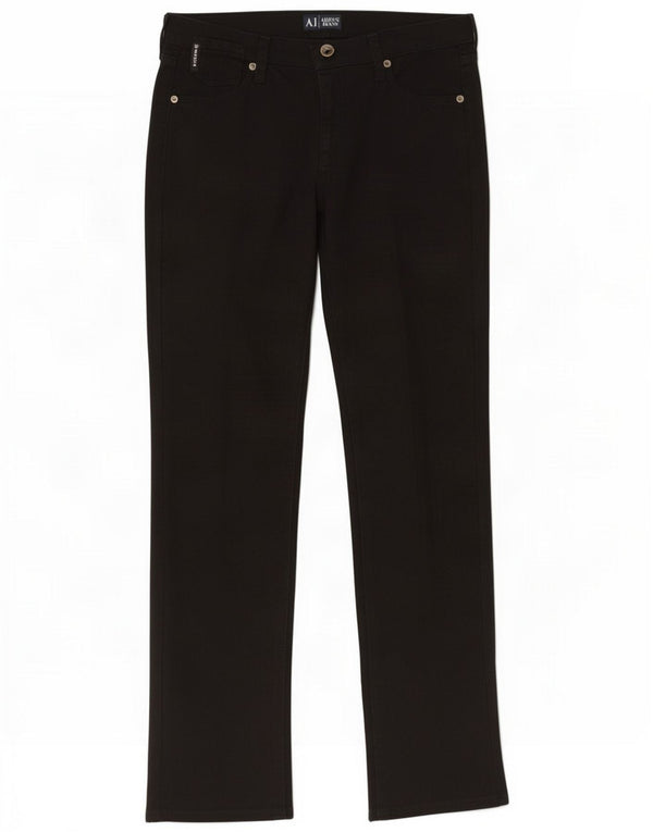 Armani Pantaloni casual dritti da donna W29 L30 Nero