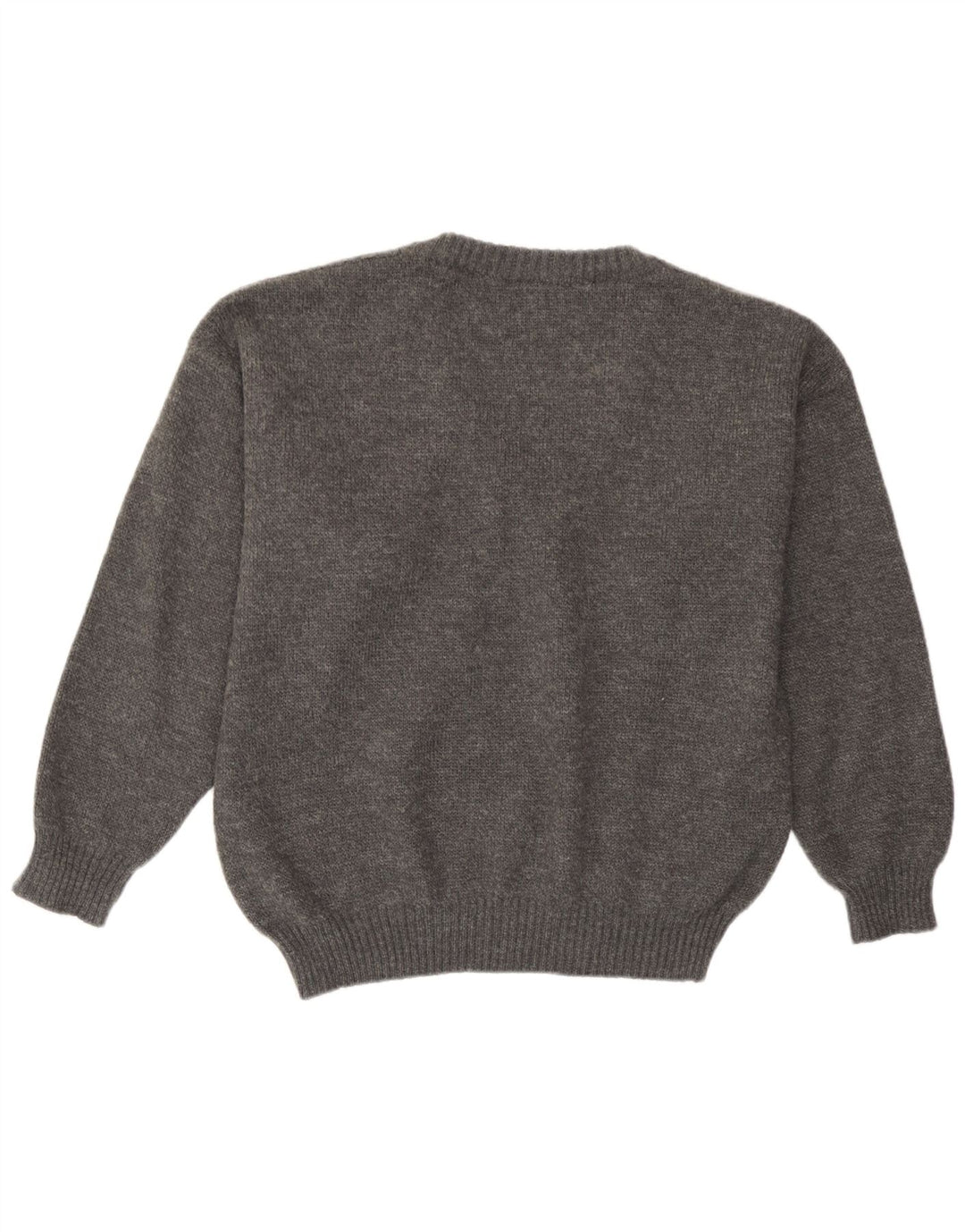 Maglione vintage da uomo con scollo a V IT 50 Acrilico grigio medio a rombi/diamante