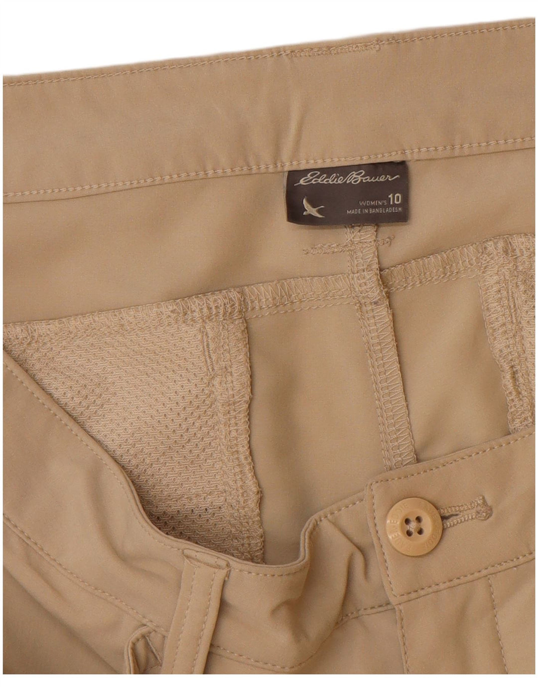 Pantaloncini casual da donna Eddie Bauer US 10 Large W32 Poliestere beige