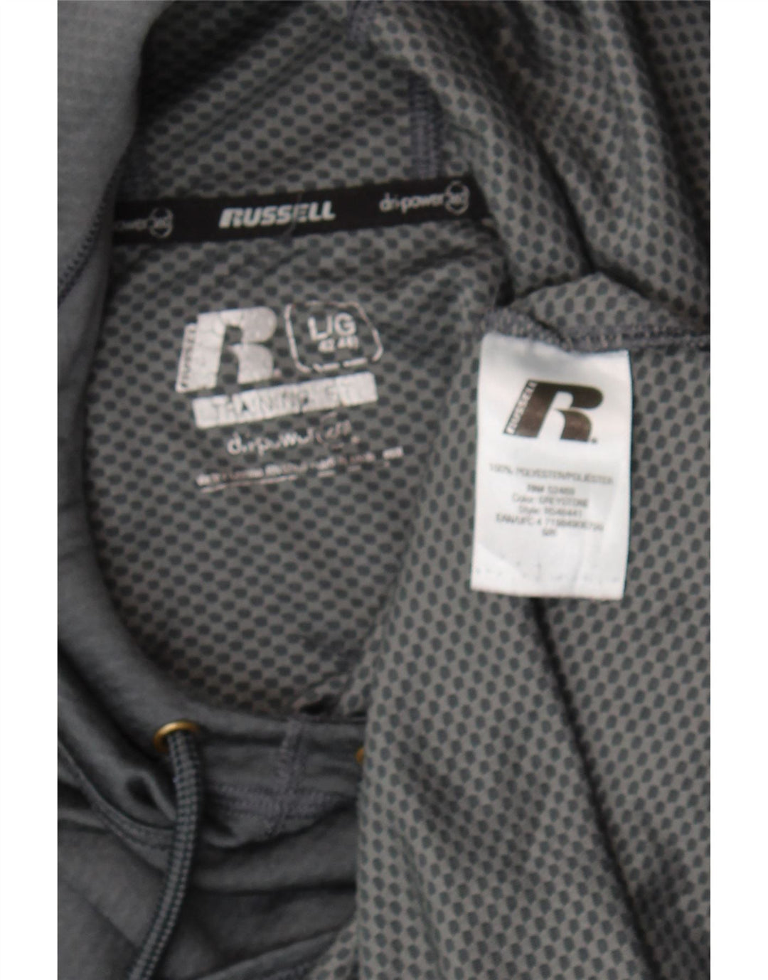 Maglione con cappuccio Dri-Power da uomo Russell Athletic, grande poliestere grigio