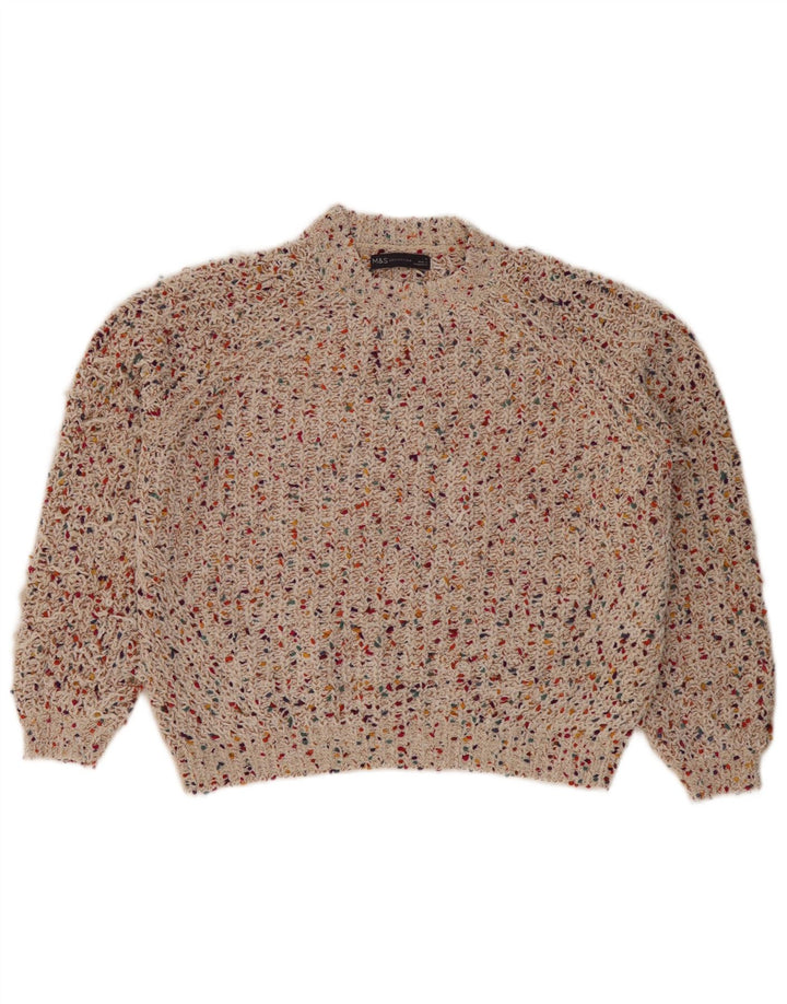 Maglione maglione a collo alto da donna Marks & Spencer UK 14 medio multicolore
