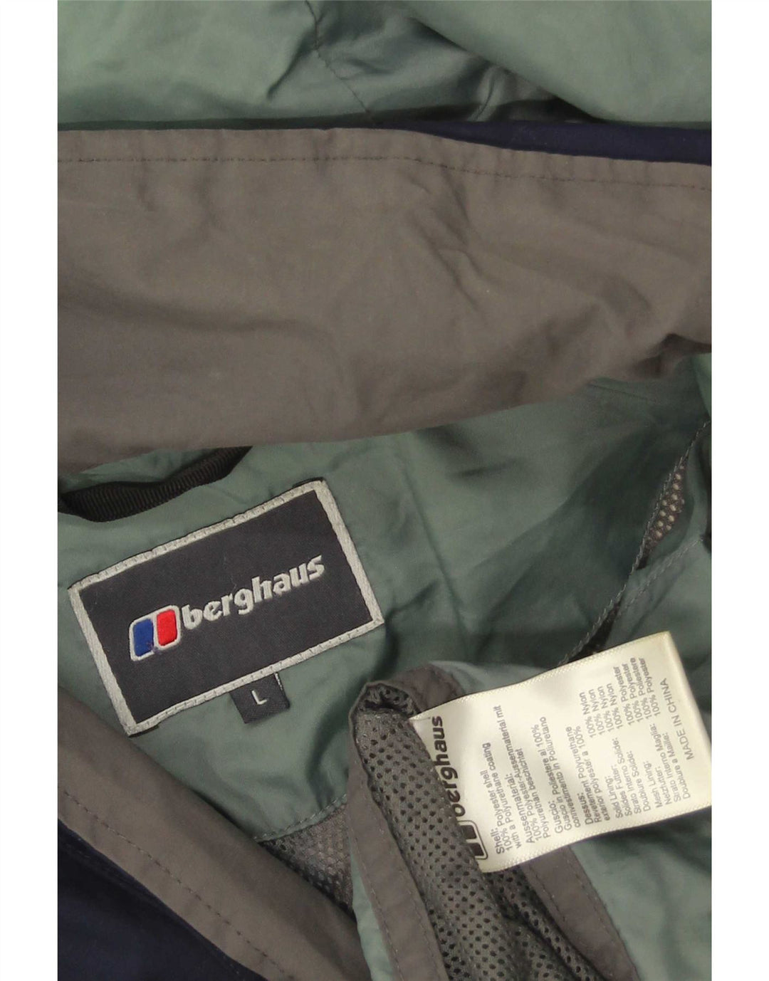 Giacca antipioggia da uomo con cappuccio Berghaus UK 40 Large in nylon blu navy