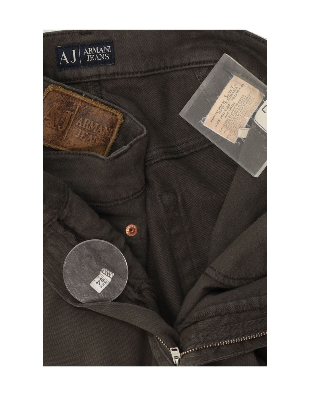 ARMANI Womens Straight Jeans W34 L32 Green Cotton Vintage Armani and Second-Hand Armani from Messina Hembry 