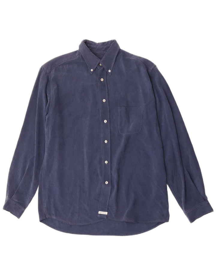 Camicia da uomo Ted Baker taglia 3 media blu navy polinosica
