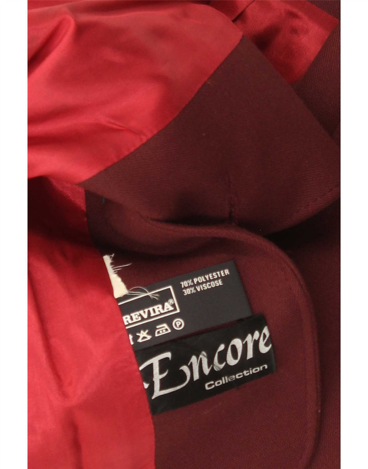 Giacca blazer a 3 bottoni da donna El Encore UK 14 Poliestere bordeaux medio
