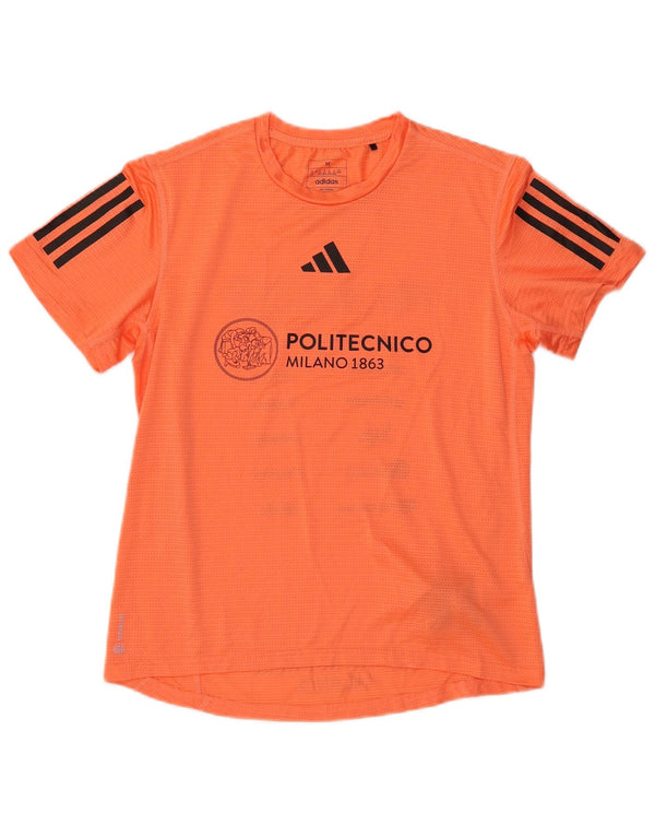 T-shirt grafica ADIDAS da donna Aeroready UK 12/14 Arancione medio