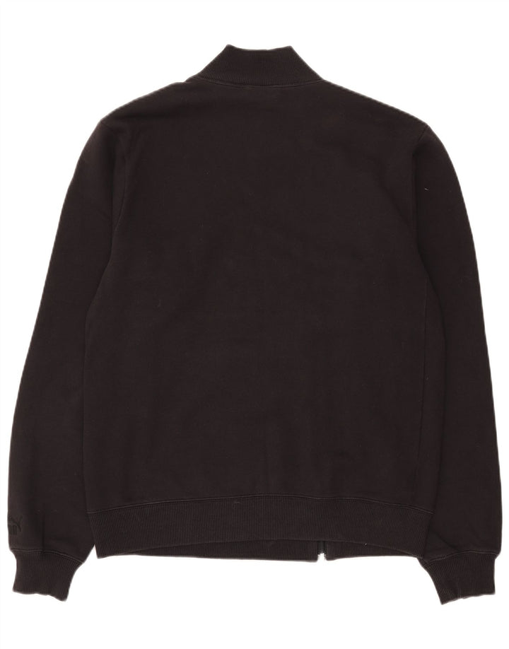 PUMA Mens Graphic Tracksuit Top Jacket Medium Black Cotton