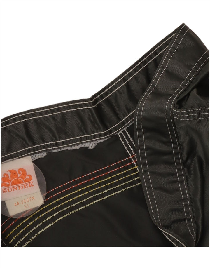 Pantaloncini da bagno da uomo SUNDEK in nylon a righe grigio medio