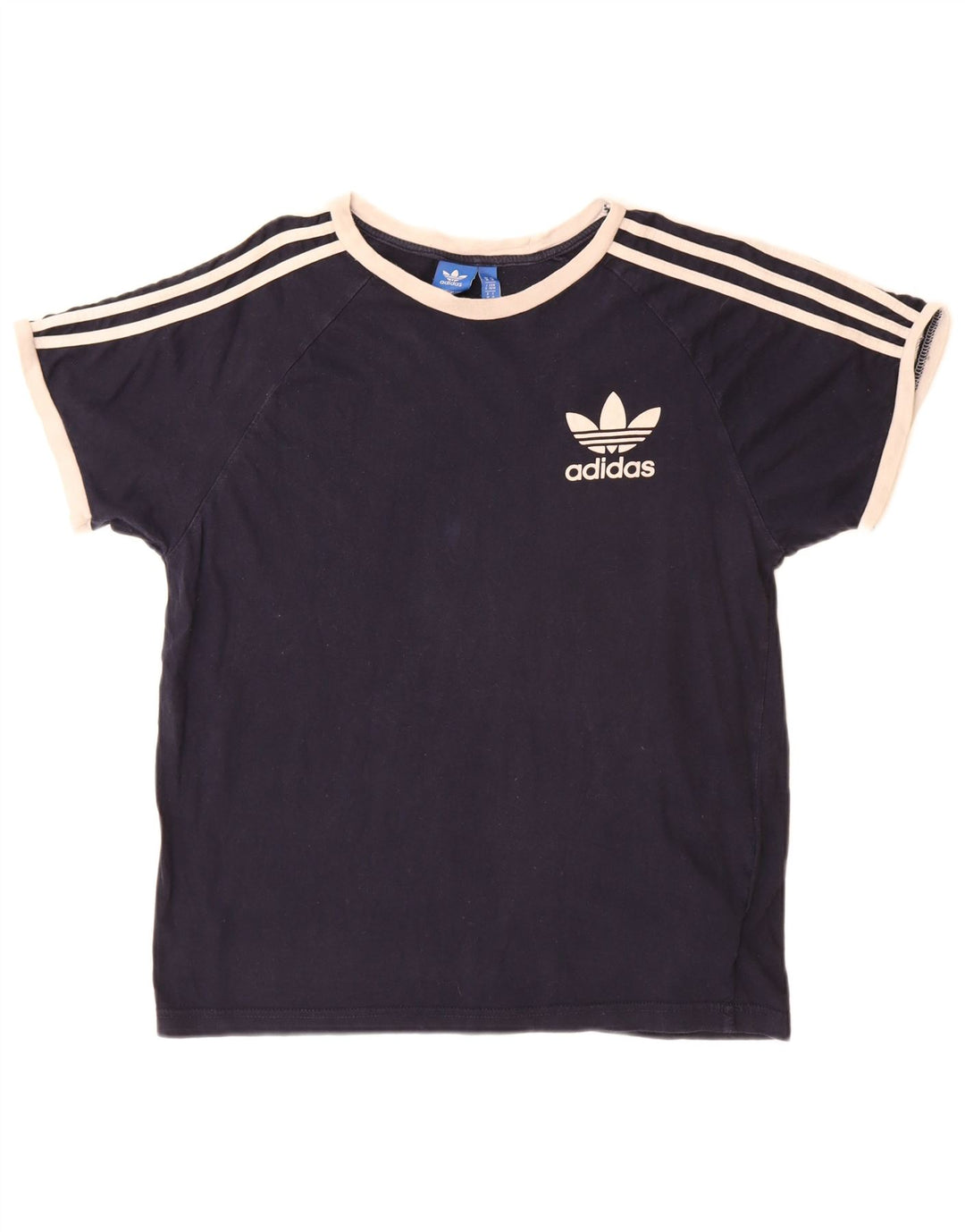 T-shirt da uomo Adidas Top media in cotone blu navy