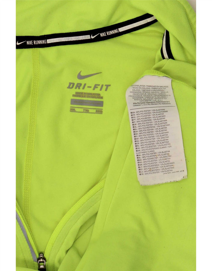 Top della tuta da ginnastica Nike Dri Fit con collo e zip da uomo 2XL verde poliestere