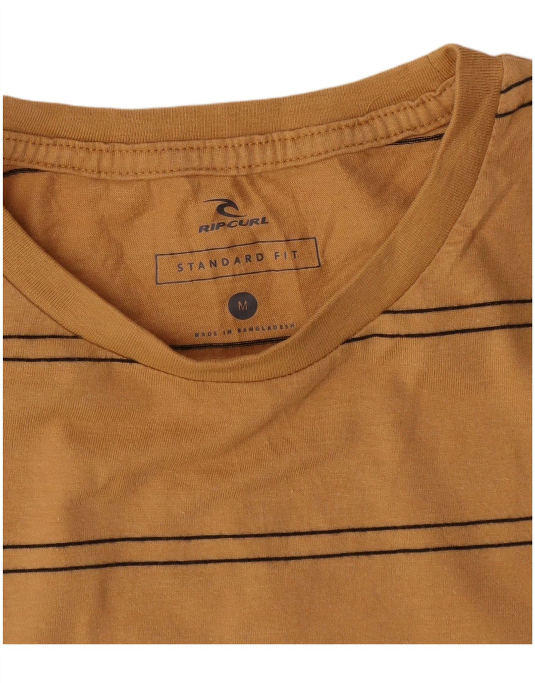 T-shirt da uomo Rip Curl vestibilità standard, top in cotone a righe gialle medie