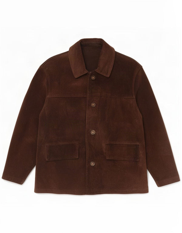Giacca vintage in pelle scamosciata da uomo UK 38 Marrone medio