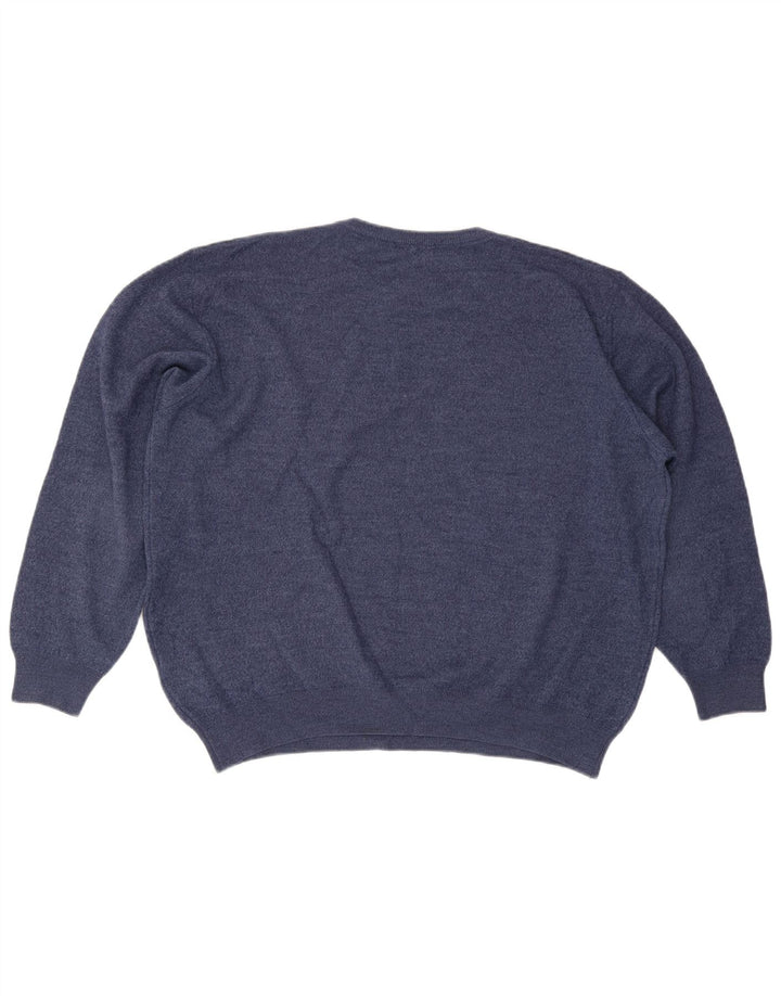 Maglione maglione girocollo da uomo Pierre Cardin 3XL lana blu navy