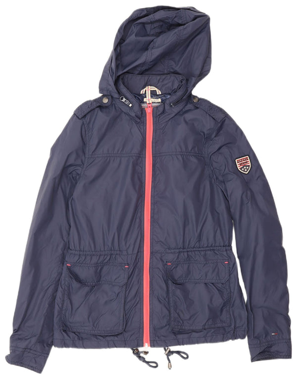 Giacca antipioggia militare con cappuccio da donna Tommy Hilfiger UK 14 medio blu navy