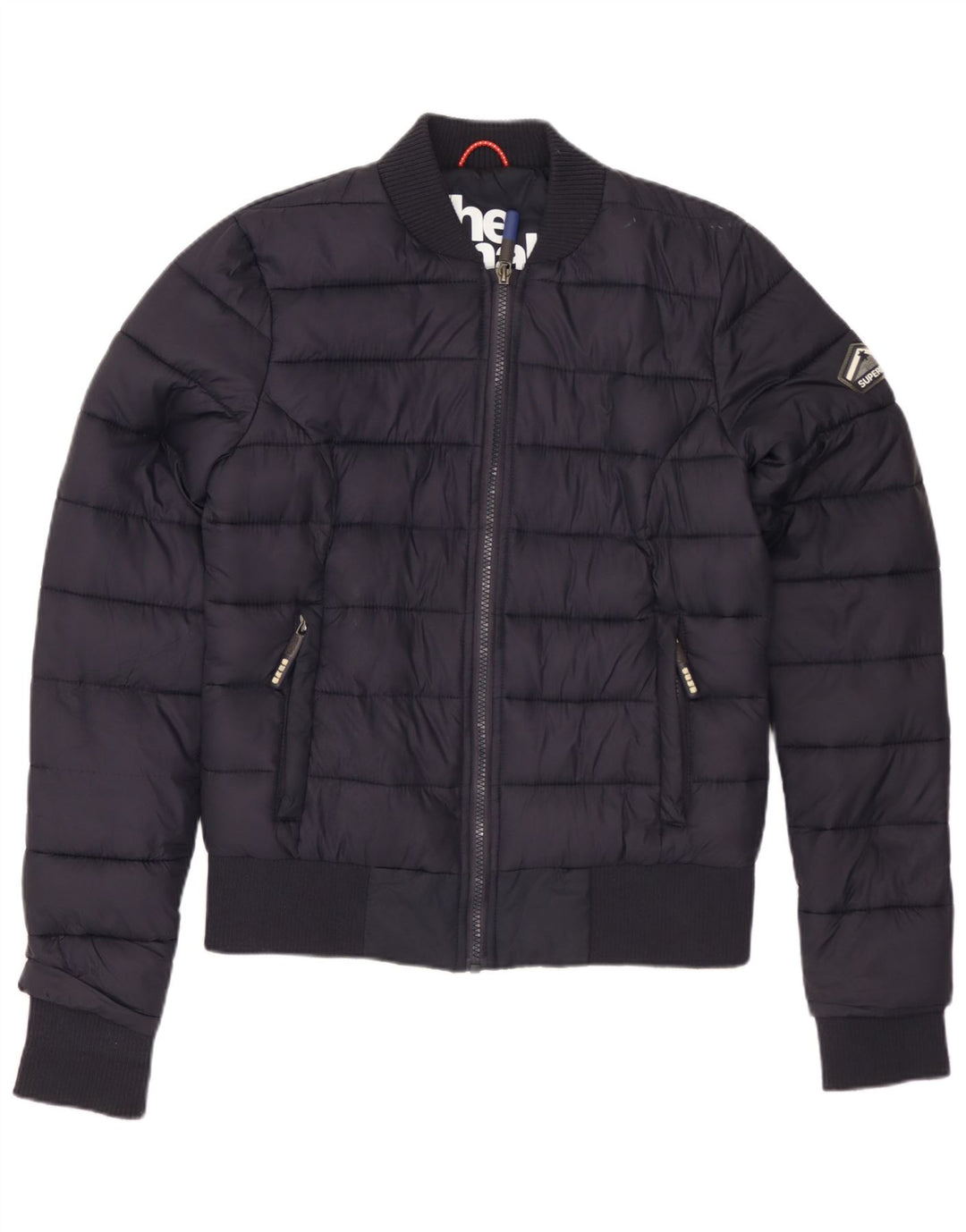 Giacca imbottita da donna SUPERDRY UK 10 piccola in poliestere blu navy