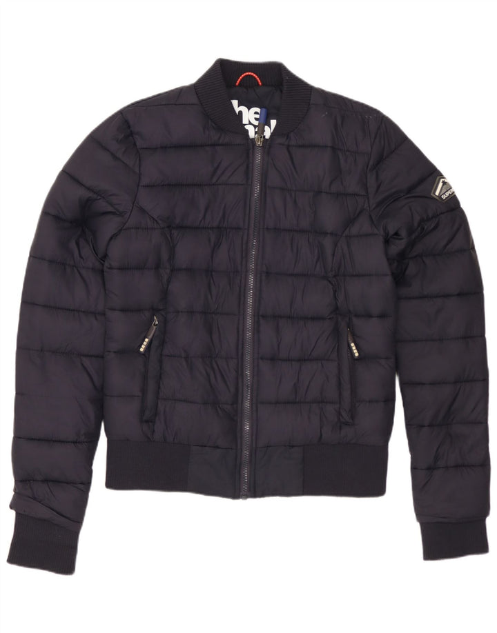 Giacca imbottita da donna SUPERDRY UK 10 piccola in poliestere blu navy