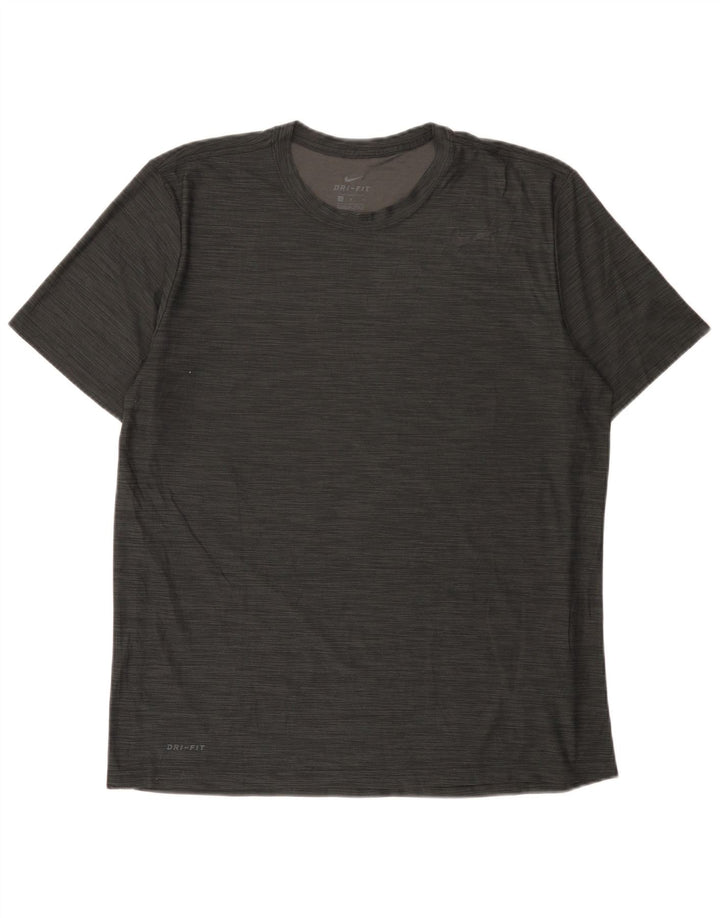 T-shirt Nike Dri Fit da uomo, grande, in poliestere chiazzato grigio