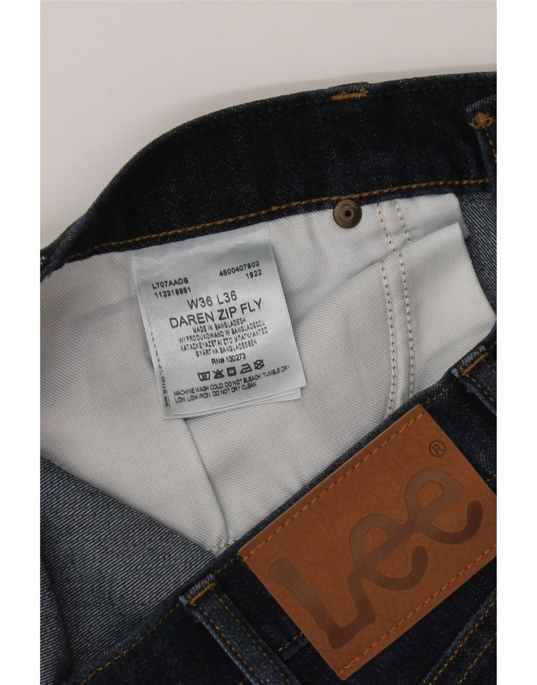 Jeans corti da uomo Lee Daren Zip Fly W36 L25 cotone blu