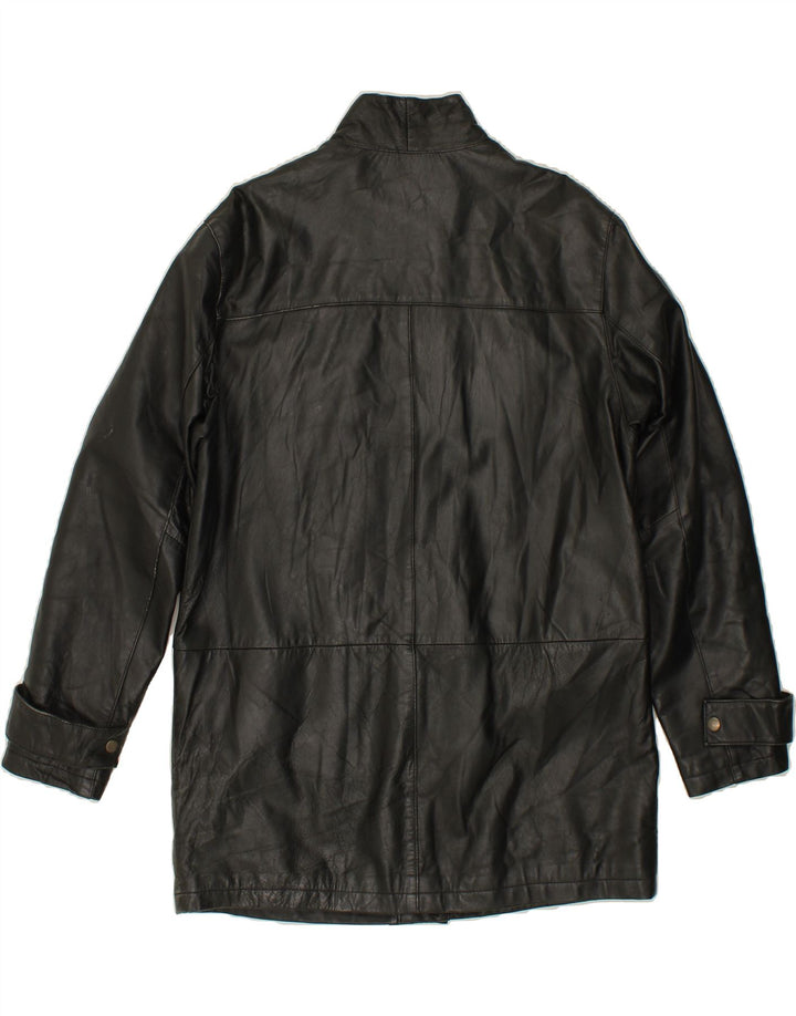 Cappotto in pelle da uomo VINTAGE UK 38 Pelle nera media