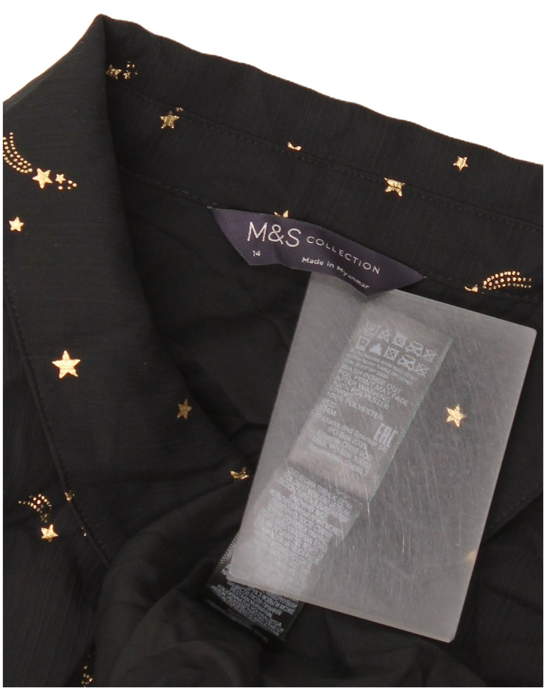 Abito a strati da donna Marks & Spencer con motivo astratto UK 14 medio nero