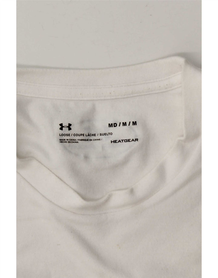 Maglietta grafica da uomo Under Armour Heat Gear Top bianco medio