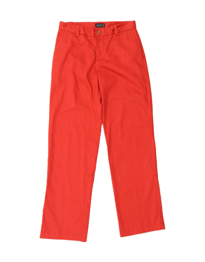IZOD Mens Straight Chino Trousers W30 L32 Red Cotton Vintage Izod and Second-Hand Izod from Messina Hembry 