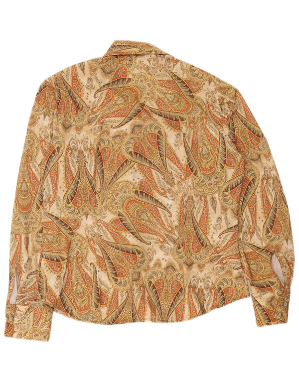 Camicia vintage da donna IT 50 XL Beige Paisley Poliestere