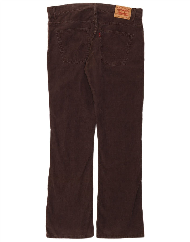 LEVI'S Pantaloni da uomo 507 in velluto a coste bootcut W36 L34 cotone marrone