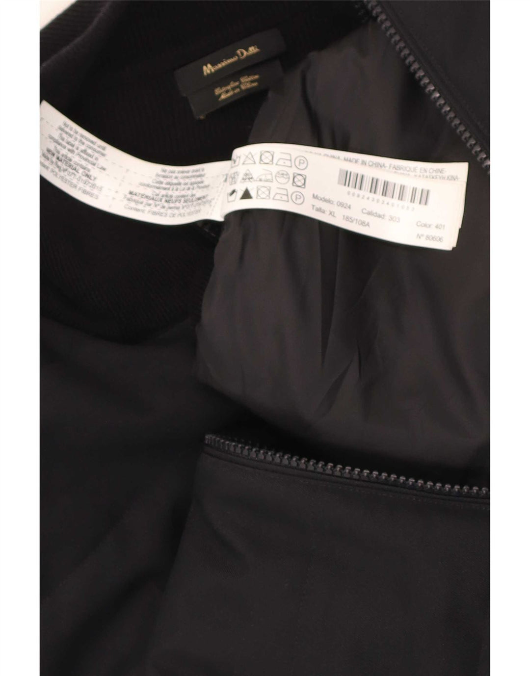 Giubbotto bomber da uomo Massimo Dutti UK 42 XL cotone nero