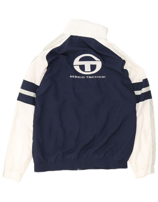 Giacca da ginnastica da uomo Sergio Tacchini a blocchi di colore blu navy medio