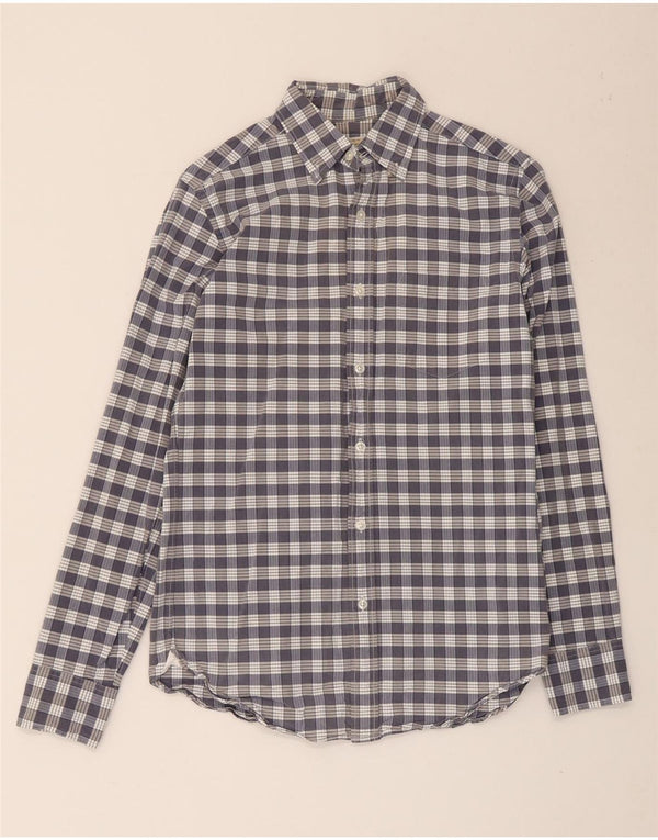 Camicia da uomo J. Crew taglia 13 1/2 XS cotone a quadri grigio