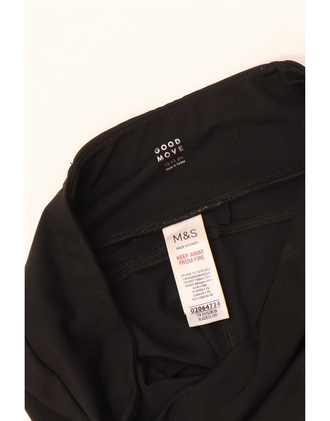 Leggings per ragazze Marks & Spencer 12-13 anni Poliestere nero