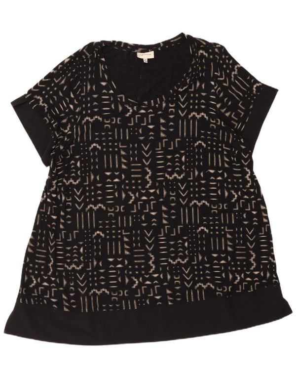 Abito a tunica da donna Marks & Spencer UK 24 4XL Viscosa geometrica nera