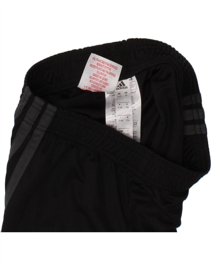 ADIDAS Boys Graphic Sport Shorts 3-4 Years Black Polyester Vintage Adidas and Second-Hand Adidas from Messina Hembry 