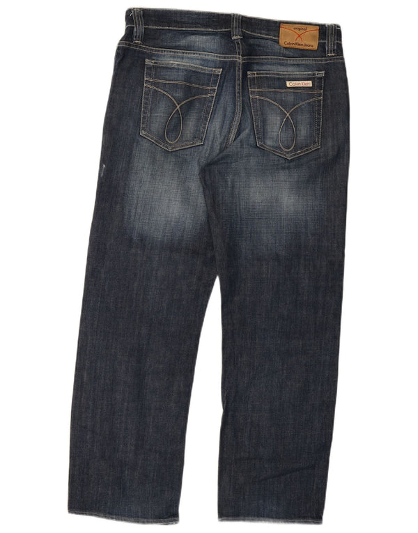 Jeans dritti da uomo Calvin Klein W34 L28 Blu