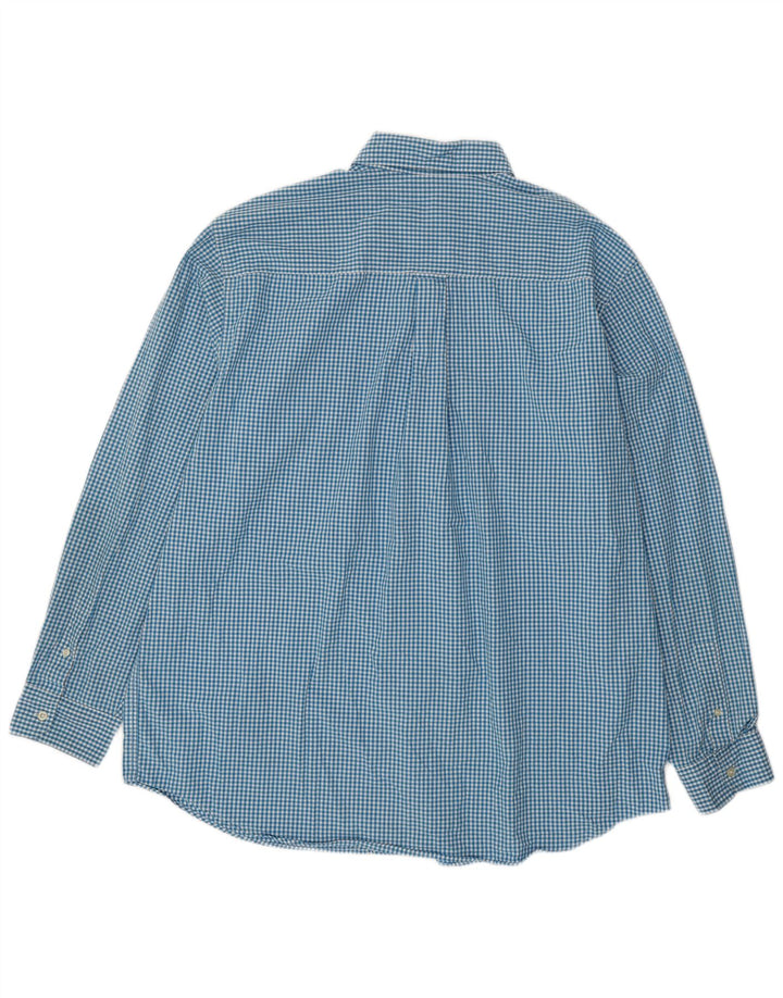 Camicia alta da uomo Chaps 2XL in cotone a quadretti blu