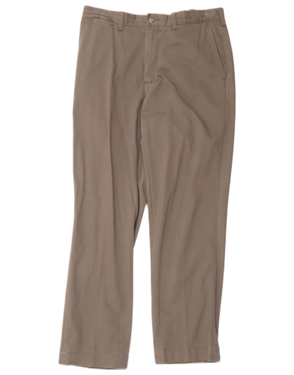 Pantaloni chino dritti da uomo Polo Ralph Lauren W34 L32 cotone grigio
