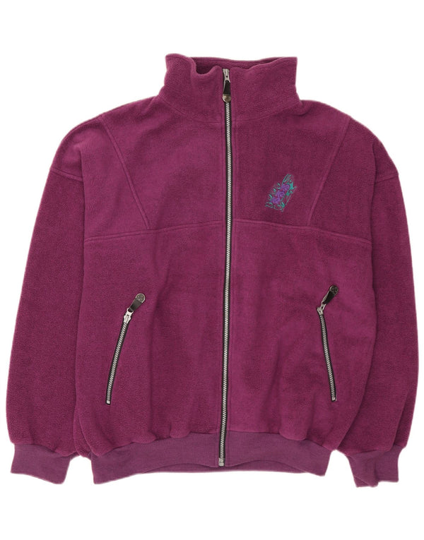 Vintage Womens Oversized Fleece Jacket UK 16 Large Purple